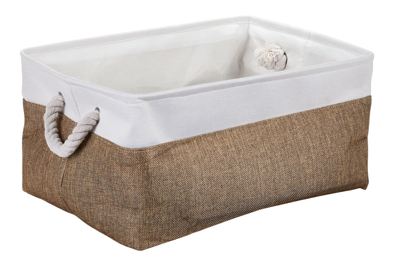 Canvas Olivia Two-Toned Fabric Square Storage Basket L8