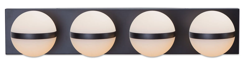 Canvas Orion 4-Light Vanity with Acrylic Glass, Black, 25-in U3