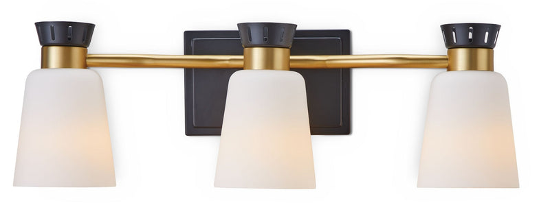 Canvas Springwater 3-Light Vanity with Opal Glass, Black A0