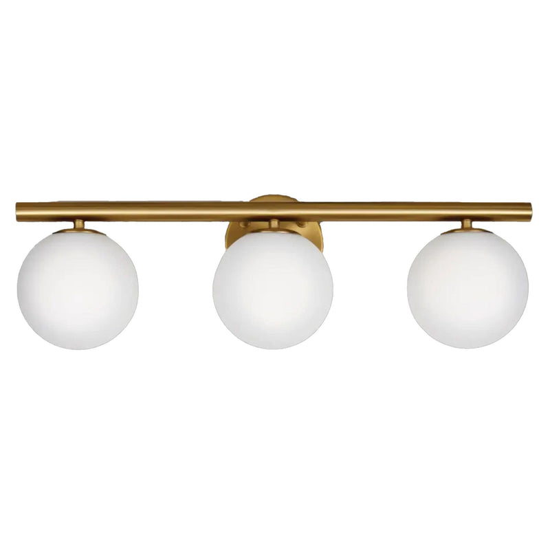 CANVAS Winslow 3-Light Vanity Light Fixture with Opal Glass Shades, Brushed Gold K1