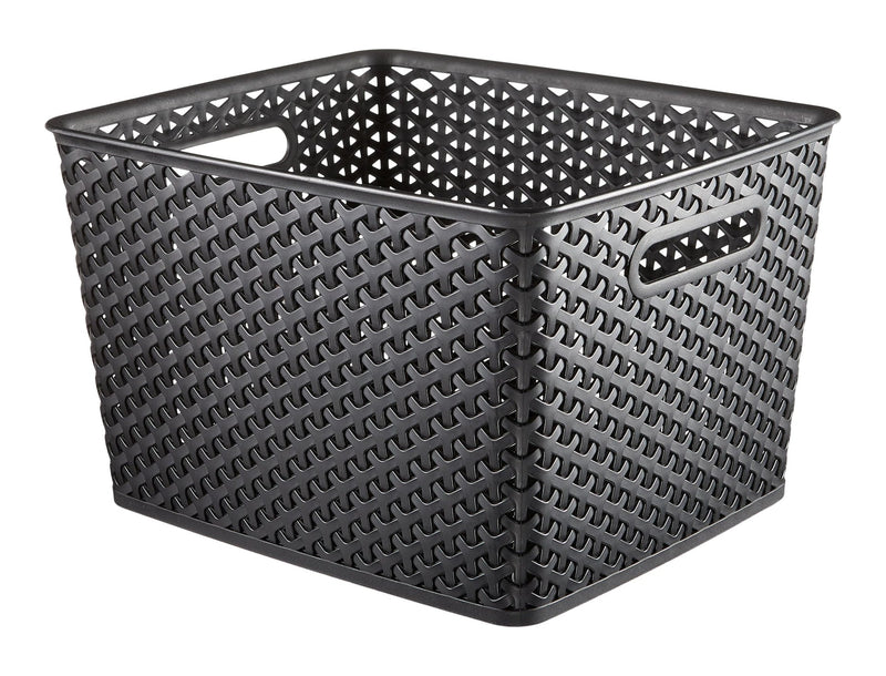 Curver My Style Woven Storage Basket, Large, Black D3