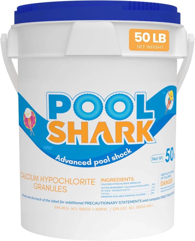 68% Calcium Hypochlorite Pool Shock for Swimming Pools - Chlorine Granules Swimming Pool Shock 50 lbs Bucket - Pool Chlorine for Inground and Above Ground Pool Treatment, Saltwater (50lbs) U4
