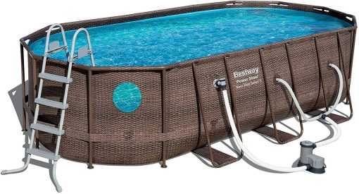 18' x 9 'x 48' above ground swimming pool Set with metal frame home swimming pool sand filter pump, skimmer and vacuum Q8