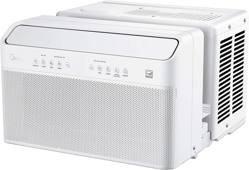 U-Shaped Inverter Window Air Conditioner 12,000BTU with Open Window Flexibility, Robust Installation,Extreme Quiet, 35% Energy Saving, Smart Control, Alexa, Remote, Bracket Included (Renewed) J2