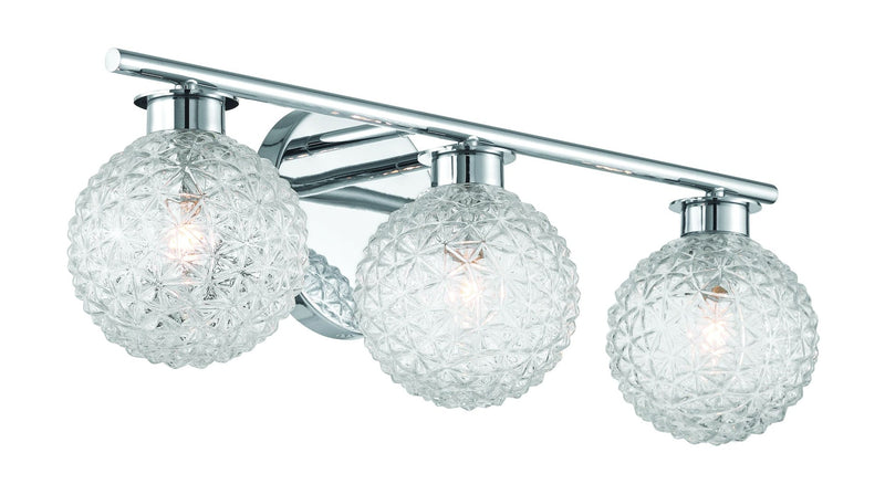 Eurofase 3-Light Chrome Vanity Light with Diamond Shades C3
