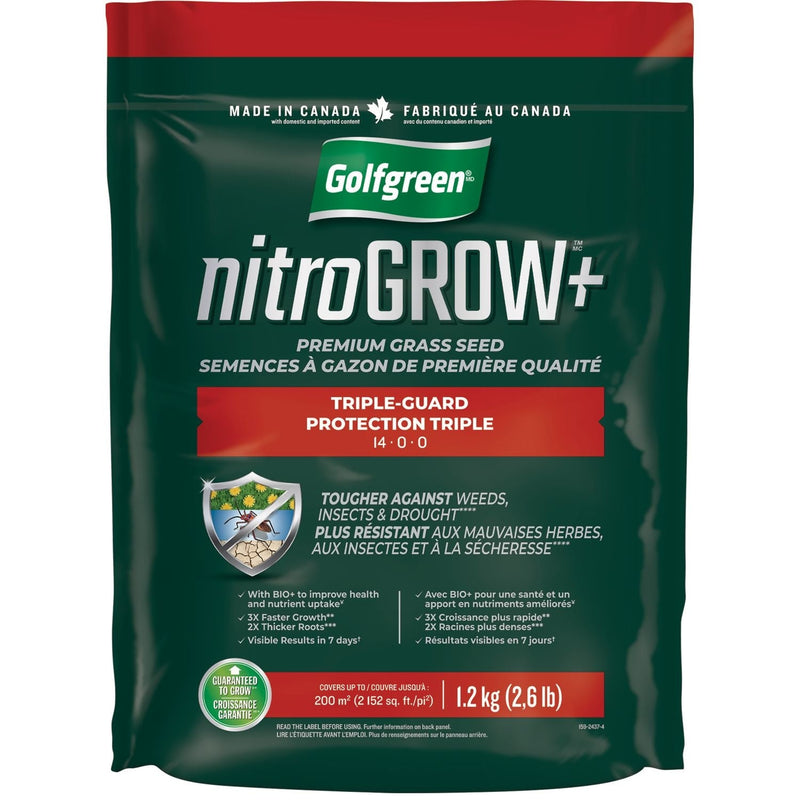 Golfgreen Nitrogrow+ Triple-Guard Grass Seed, 1.2kg S9