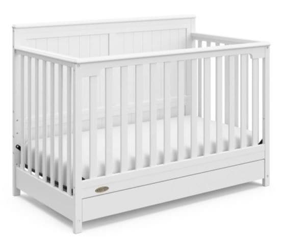 Graco Hadley 4-in-1 Convertible Crib with Drawer, White E0