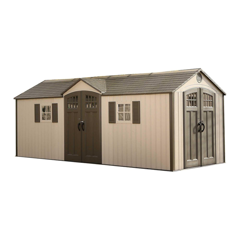 Lifetime Outdoor Storage Shed with Dual Side Entry, 20 x 8-ft E0