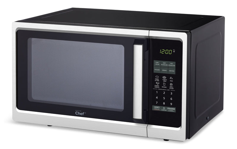 MASTER Chef Countertop Microwave, 900 W, Black Stainless Steel, 0.9-cu-ft F7