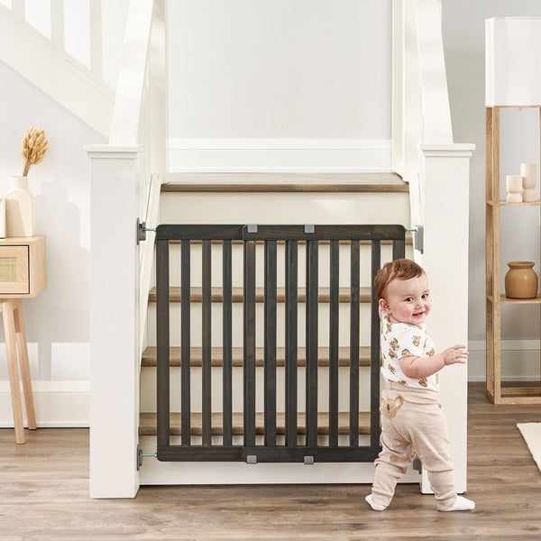 Regalo Wooden Top of Stairs Baby Gate X3