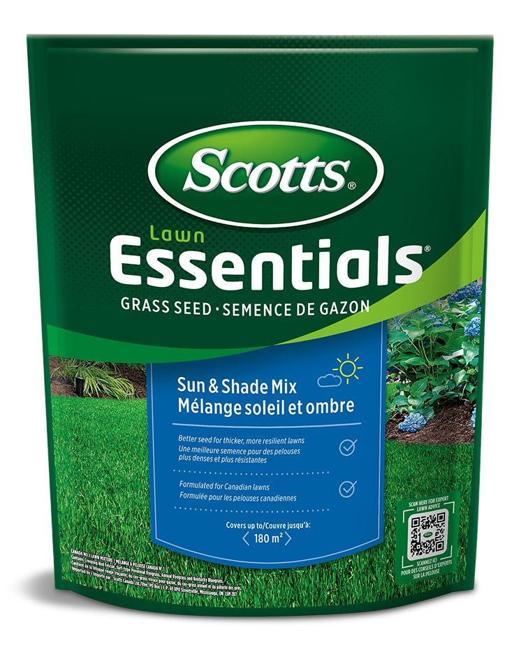 Scotts Lawn Essentials Sun & Shade Grass Seed Mix, Weed-Free, 1-kg X7