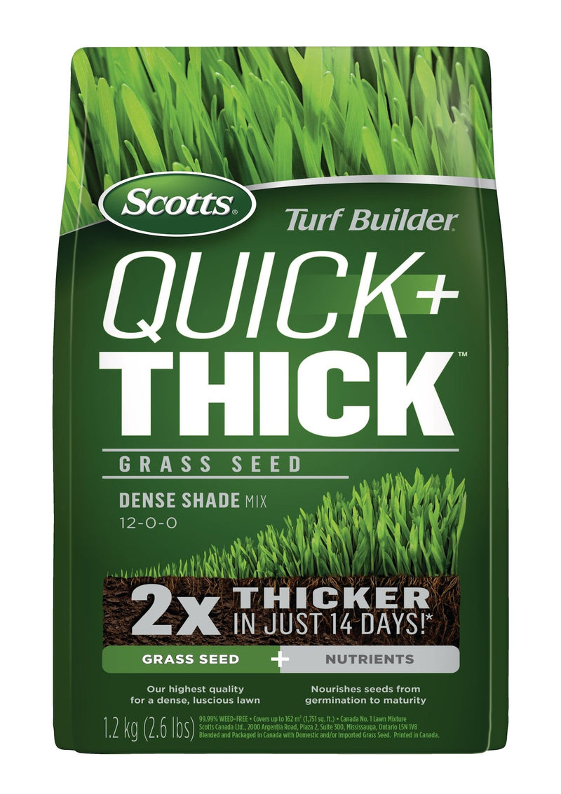 Scotts Turf Builder Quick + Thick Grass Seed Dense Shade Mix, 12-0-0, 1.2-kg J8