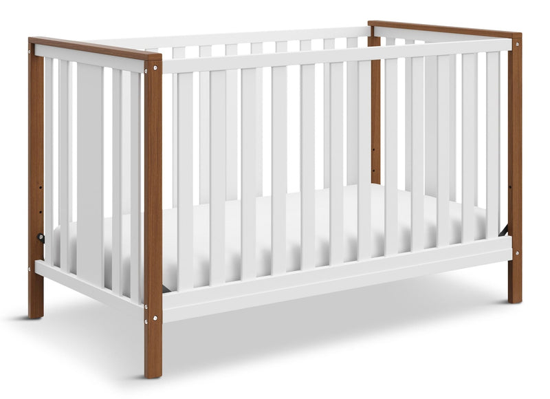 Storkcraft Modern Pacific 4-in-1 Convertible Baby Crib, White/Vintage Driftwood H6