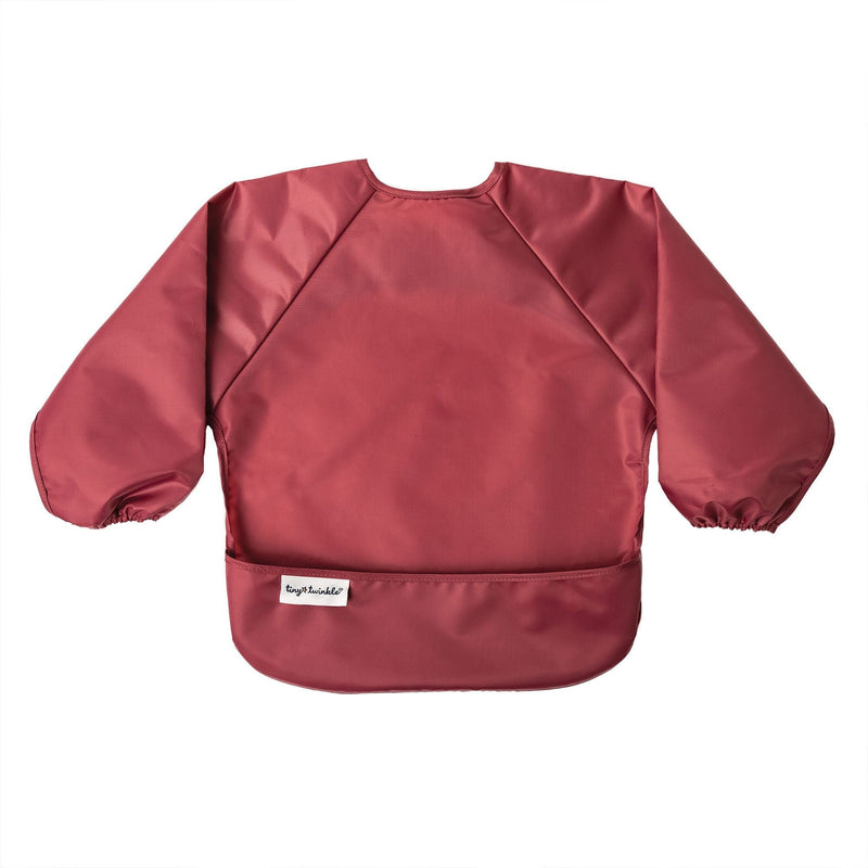 Tiny Twinkle Mess-Proof Apron Bibs, Rose Burgundy, 2-pk N0