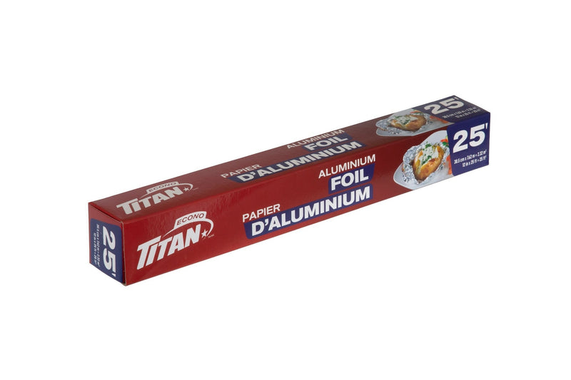 Titan Aluminum Foil, 12-in x 25-ft, Kitchen Foil for Cooking/Baking & Grilling I9