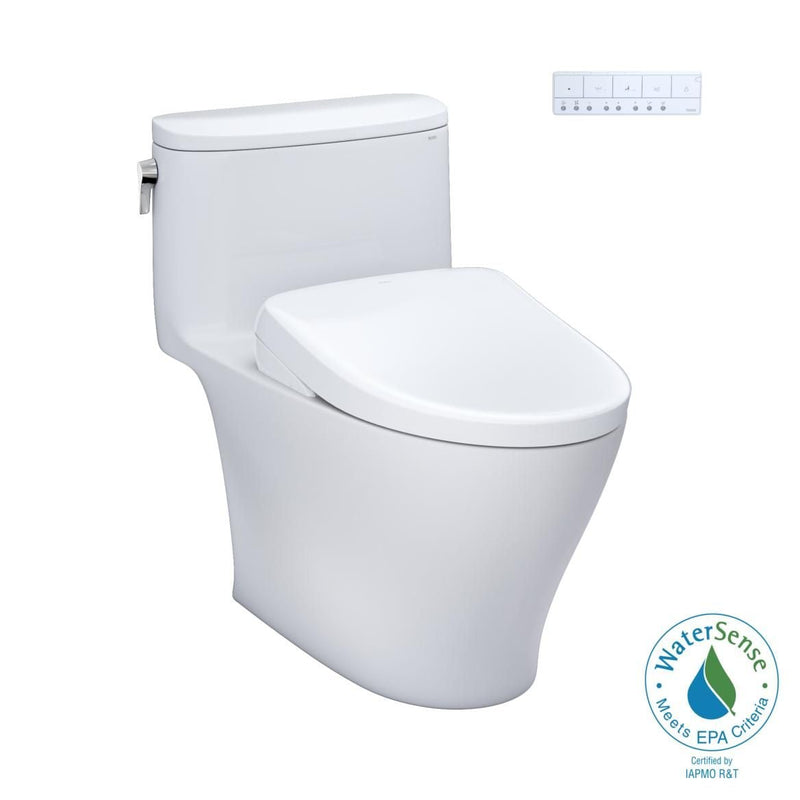 TOTO WASHLET+ Nexus One-Piece Elongated 1.28 GPF Toilet with S7 Contemporary Bidet Seat, Cotton White E1