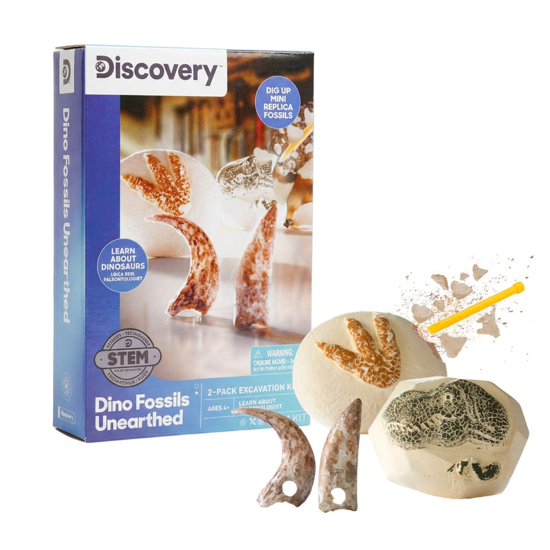 Toy Excavation Kit Mini Unearthed Dino Fossils 2pc A0