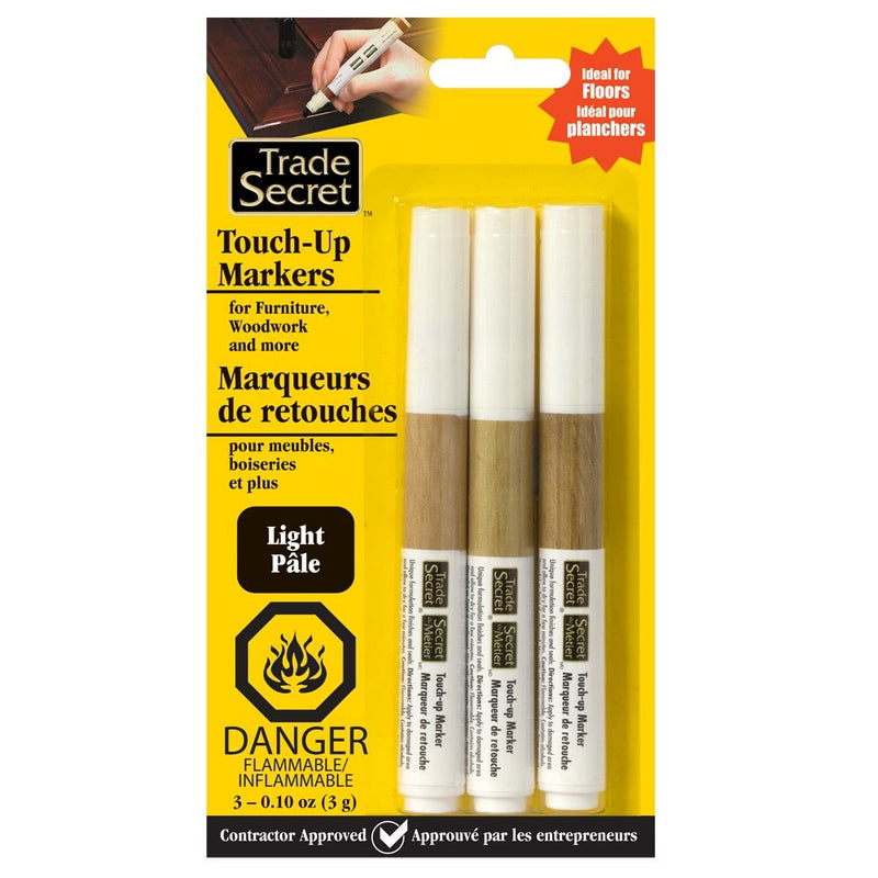 Trade Secret Light Touch Up Markers for Wood, Light Brown, 3-pk A9