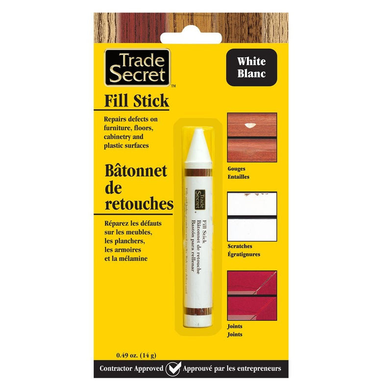 Trade Secret Wood Fill Sticks for Defects, 100% Wax, White U1