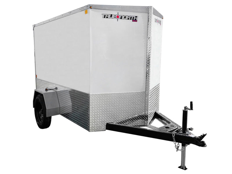 True North 5 x 8-ft Enclosed Trailer with Ramp Door, White U0