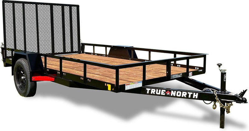 True North 77-in x 12-ft Utility Trailer With Gate, Black S4