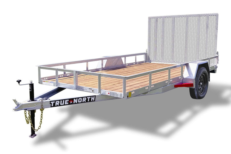 True North 77-in x 12-ft Utility Trailer With Gate, Silver A4