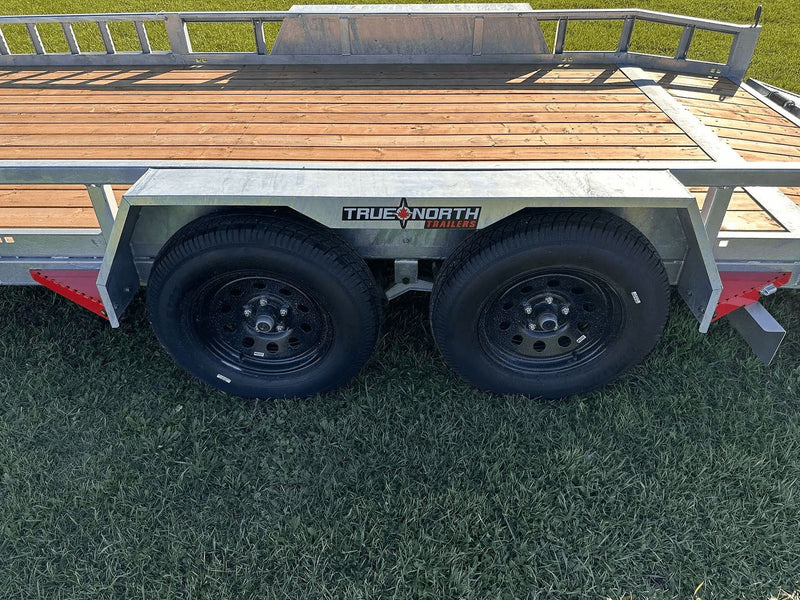 True North 83-in x 16-ft Tandem Axle Utility Trailer, Galvanized I4