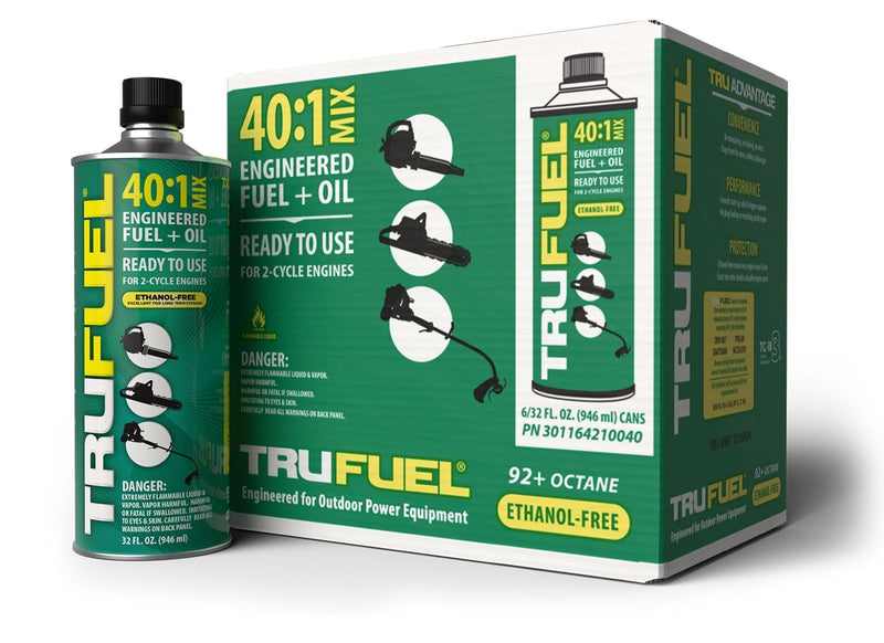 TruFuel 40:1 Pre-Mixed Gas & Oil for 2-Cycle Engines, 946 ml X3