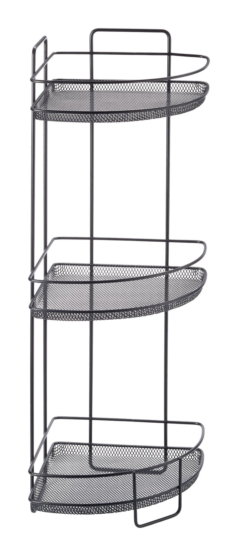 Type A 3-Tier Perforated Corner Storage Rack, Black O5