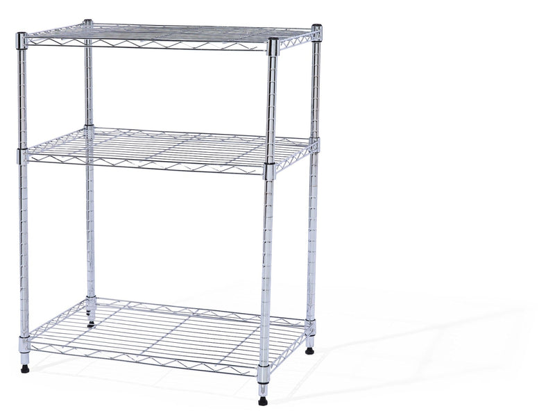 Type A 3-Tier Storage Rack, No Tool Assembly, Chrome H5