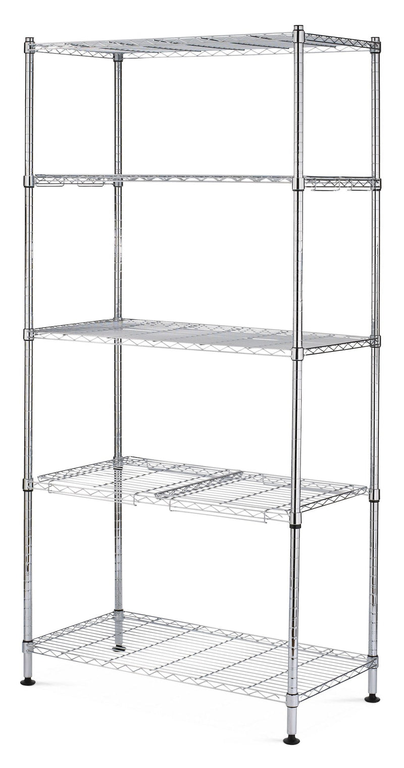 type A 5-Tier Wire Shelving Storage Unit, Chrome O9