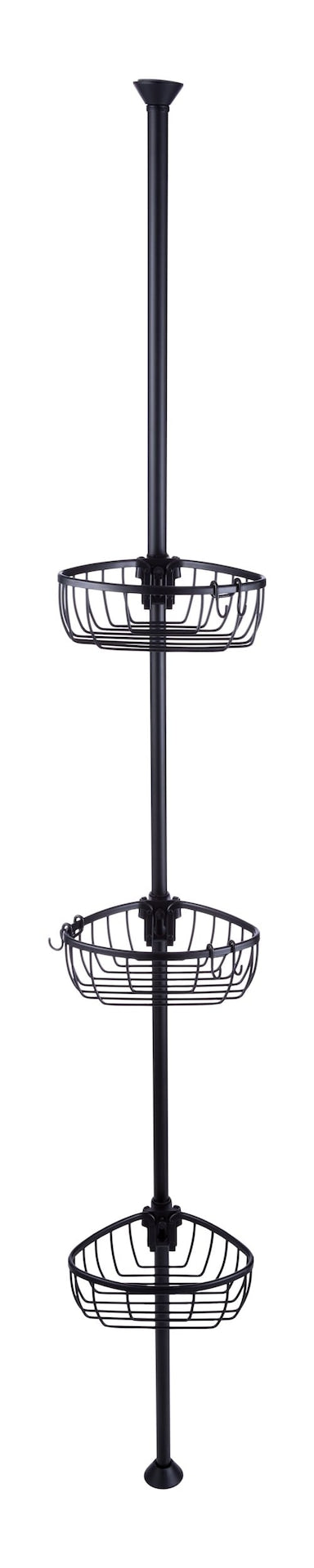 Type A Adjustable 3-Basket Rust-Proof Aluminum Shower Pole Caddy, Various Colours E8