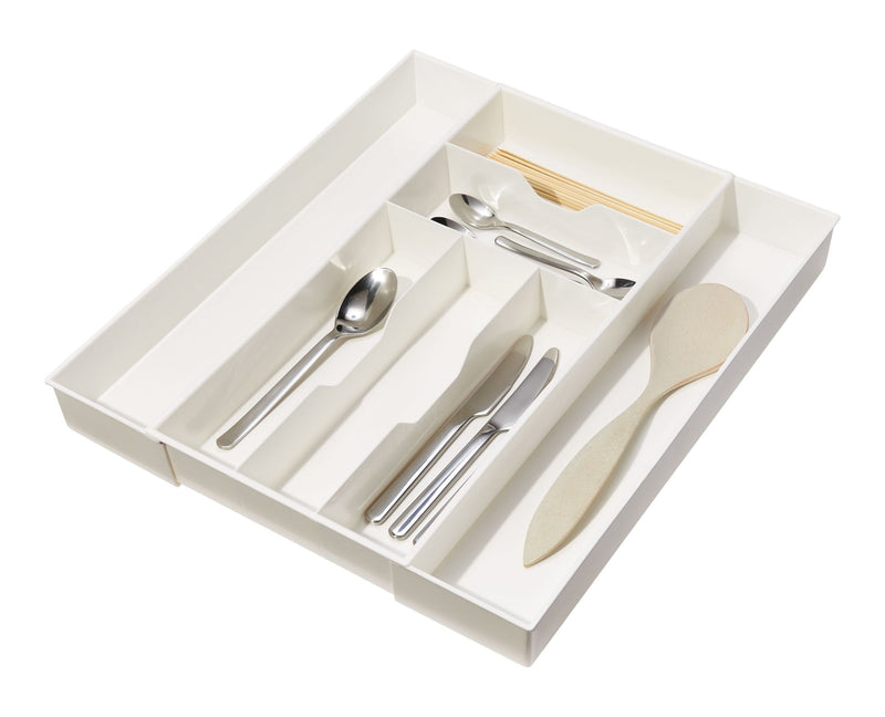 type A Alpha 7-Slot Expandable Cutlery Tray Organizer, White K2