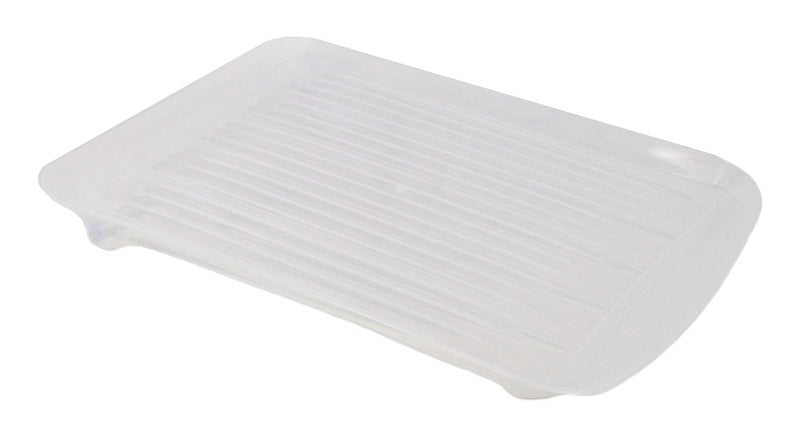 Type A Anti-Microbial Plastic Drainboard Tray For Kitchen Dish Drying Rack, Clear J8