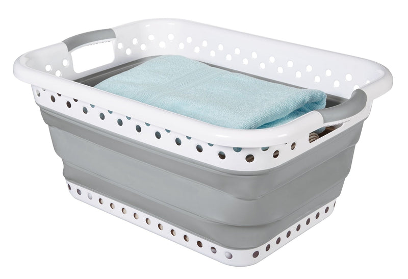 type A Collapsible Laundry Basket 24 L x 17.4 W x 3.2 to 10.5-in H T6