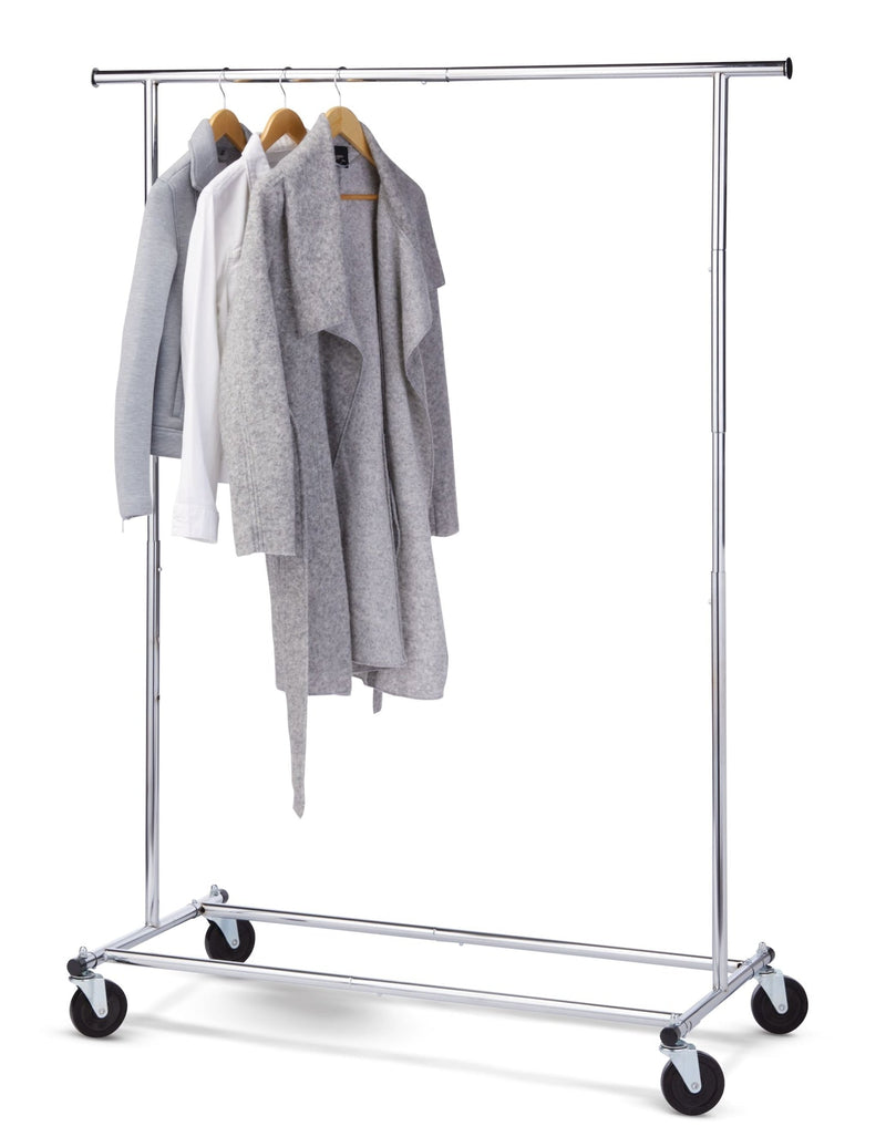 Type A Deluxe Single Rod Garment Rack, Chrome S7