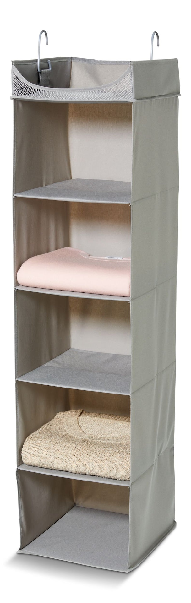 type A Ease 5-Shelf Hanging Closet Organizer, Grey Q9