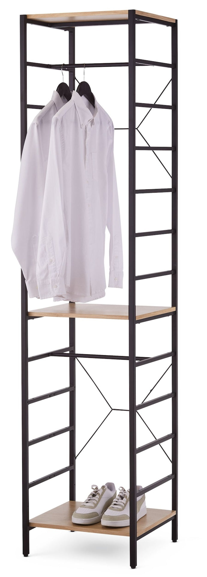 type A Freestanding Closet Organizer System Kit with Adjustable Shelves, Assorted Colours, 17.75-in N4