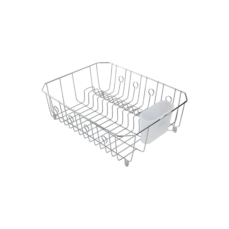 Type A Large Metal Dish Drying/Draining Rack For Kitchen, Chrome, 18 x 14 x 5.5-in J5