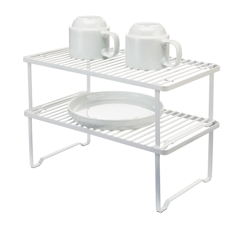 Type A Linear Stackable Storage & Organizer Shelf Rack For Kitchen Cupboard/Cabinet, White S8