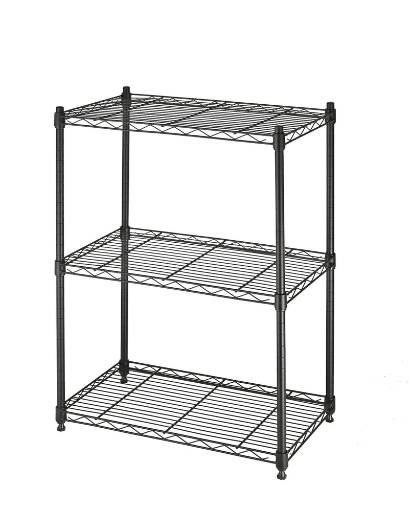 type A Metal 3-Tier Adjustable Wire Shelving Storage Unit, Black N9