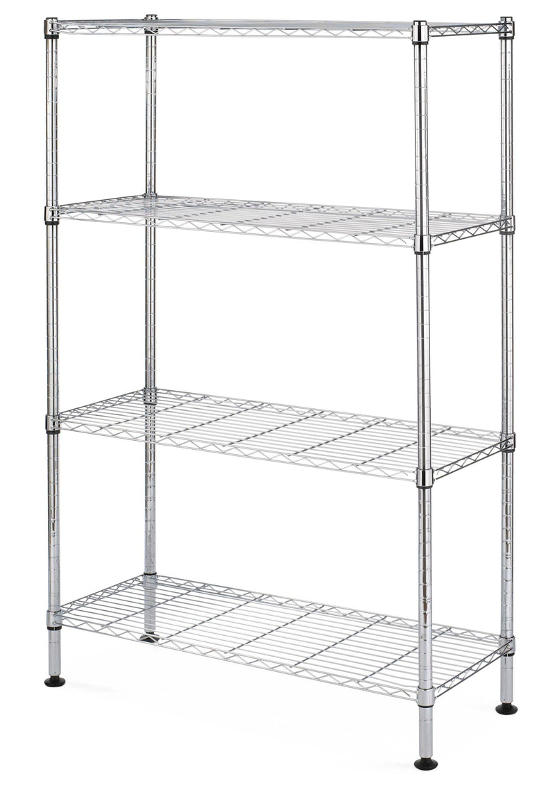type A Metal 4-Tier Adjustable Wire Shelving Storage Unit, Chrome C1