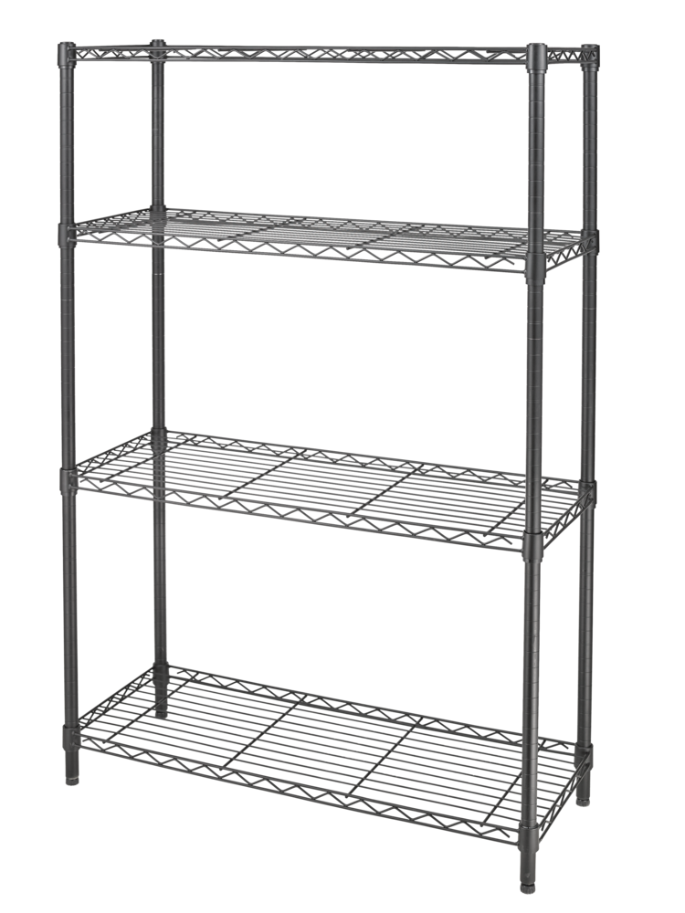 type A Metal 4-Tier Adjustable Wire Storage Shelves/Unit, Black K6