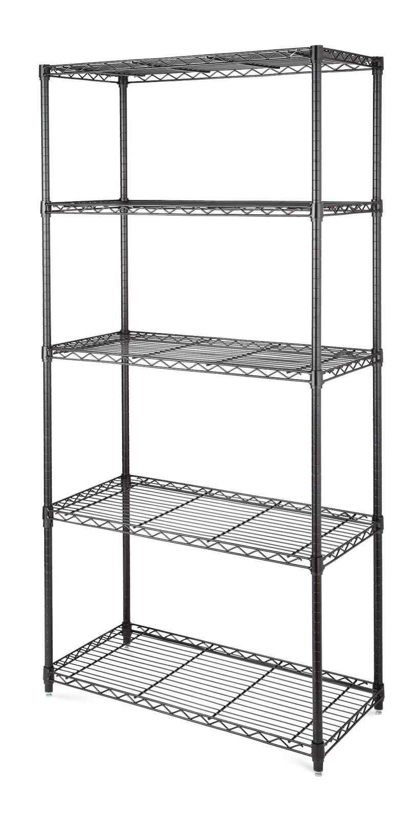 type A Metal 5-Tier Adjustable Wire Shelving Storage Unit, Black N6
