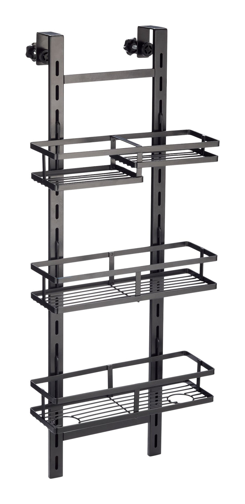 Type A Over-The-Door Adjustable Shower Caddy, Black X0