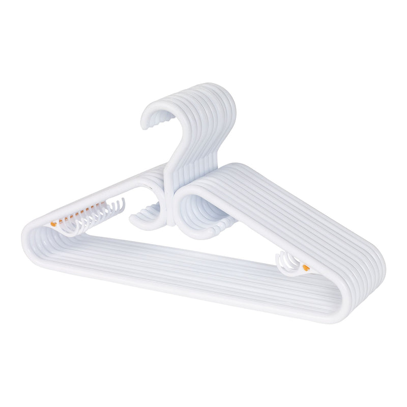 type A Plastic Hangers, Heavy-Duty, White 12-pk D1