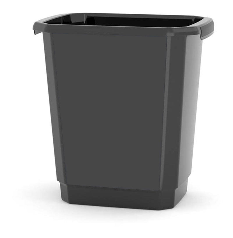 type A Plastic Open Rectangular Kitchen Garbage Can, Black, 14-L M7