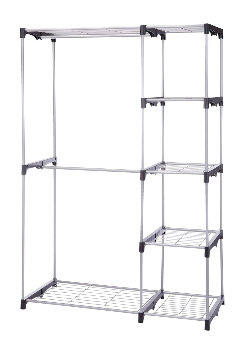 type A Prima Metal Freestanding Closet Organizer with 5 Wire Shelves & Rods W7