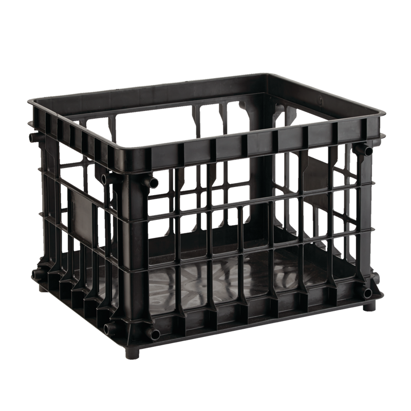 type A Prima Stackable Milk Crate Storage Basket, 30.7-L, Black K0