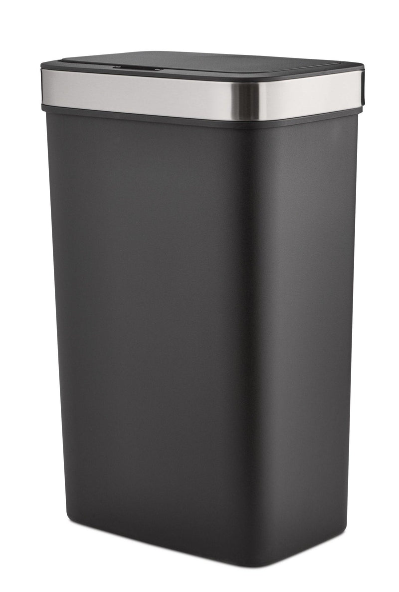 Type A Resin Rectangular Auto Indoor Refuse Bin, Motion Sensor Lid, Black, 50-L M9